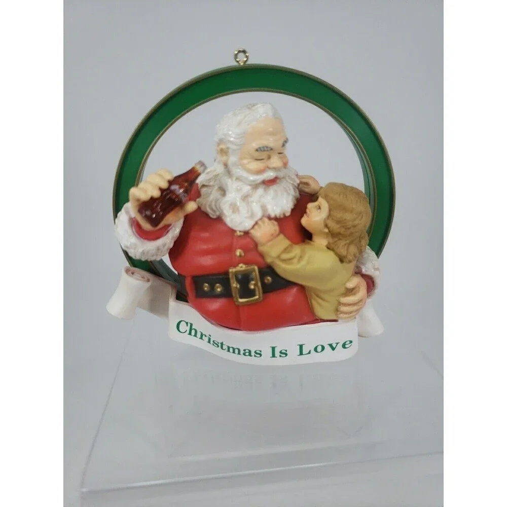 Coca-Cola Trim A Tree Collection 1938 Santa with Girl Christmas Ornament 1990